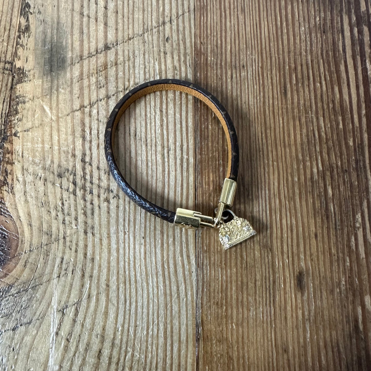 Louis Vuitton Bag Charm Brown Monogram Bracelet
