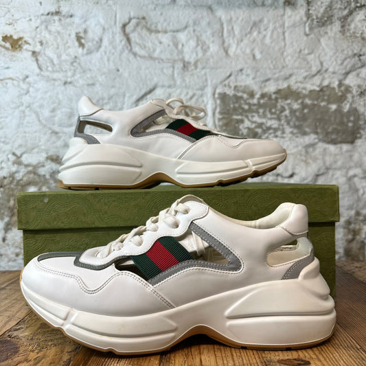 Gucci Rhyton Cut Out White Sneaker Sz 8