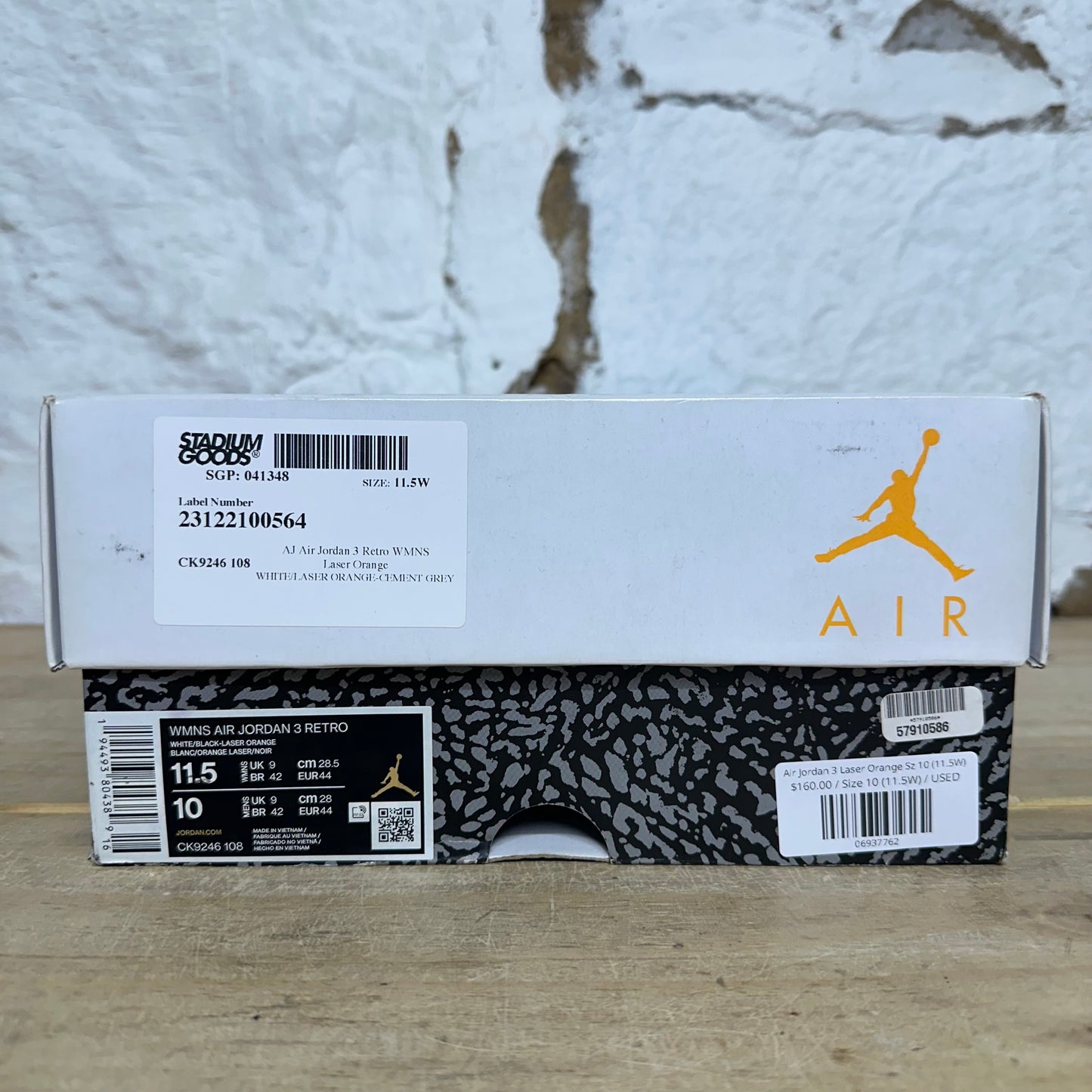 Air Jordan 3 Laser Orange Sz 10 (11.5W)