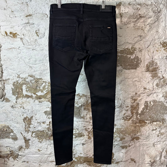 Amiri MX1 Brown Suede Black Denim Jeans Sz 33