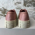 Prada Gabardine Pink Nylon Cream Sneaker Sz 6 (38.5)