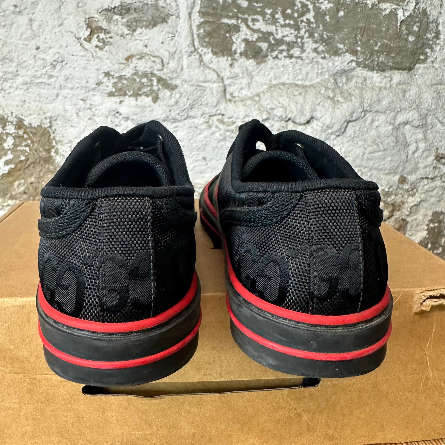 Gucci Tennis 1977 Black GG Monogram Sneaker Sz 6 (38.5)