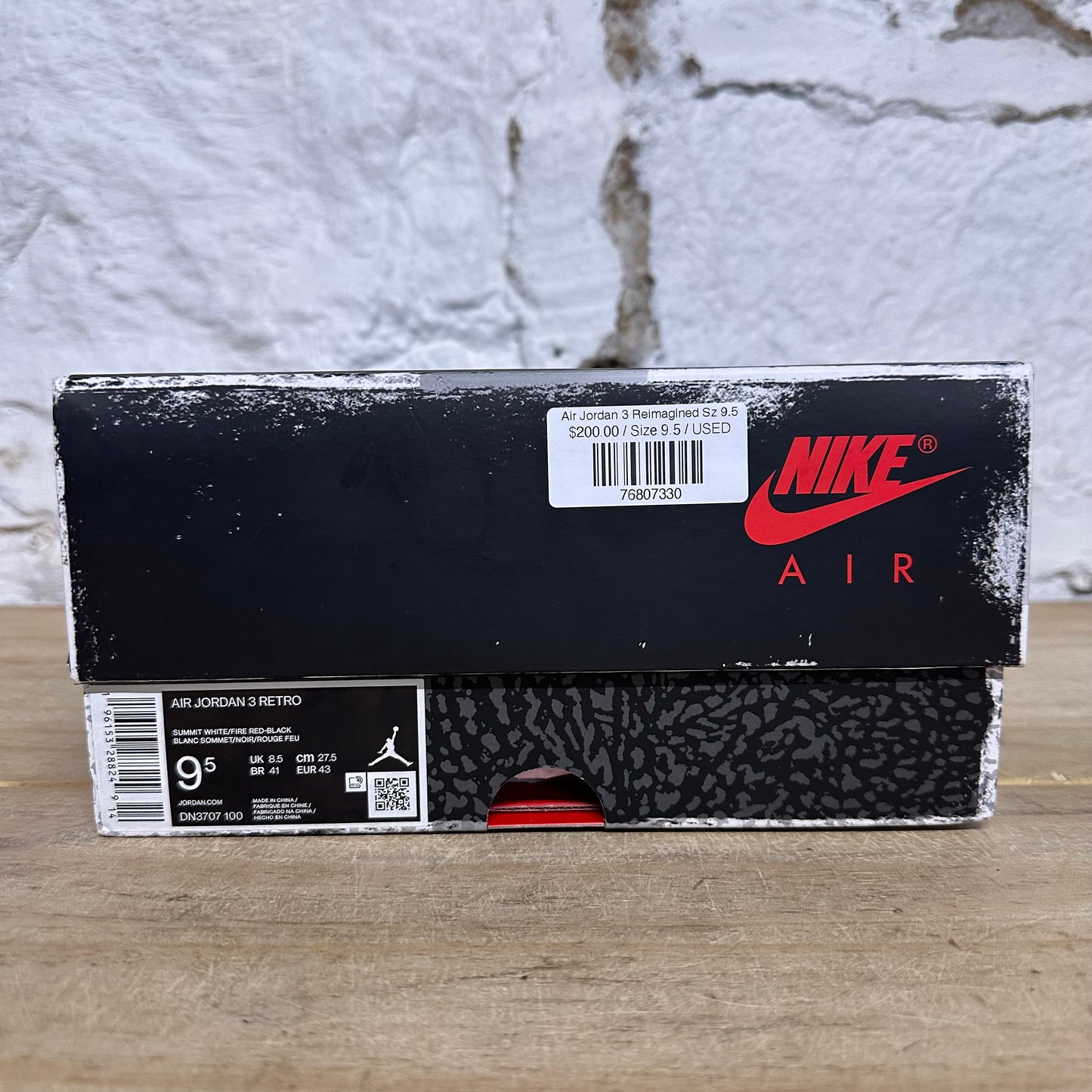 Air Jordan 3 White Cement Reimagined Sz 9.5