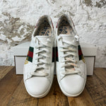 Gucci Gold Guccy Spell White Ace Sneaker Sz 10 No Box