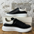 Alexander McQueen White Studded Tab Black White Sneaker Sz 10 (43)