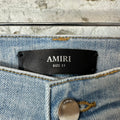 Amiri MX1 Pink Paisley Blue Denim Jeans Sz 31