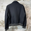 Amiri Cream Bone Black Varsity Jacket Sz XL (Women's)