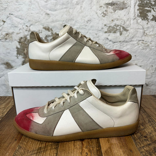 Maison Margiela Replica Red Toe White Gray Sneaker Sz 10 (43) No Box
