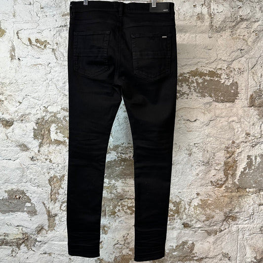 Amiri MX1 Multicolor Paisley Black Denim Jeans Sz 33