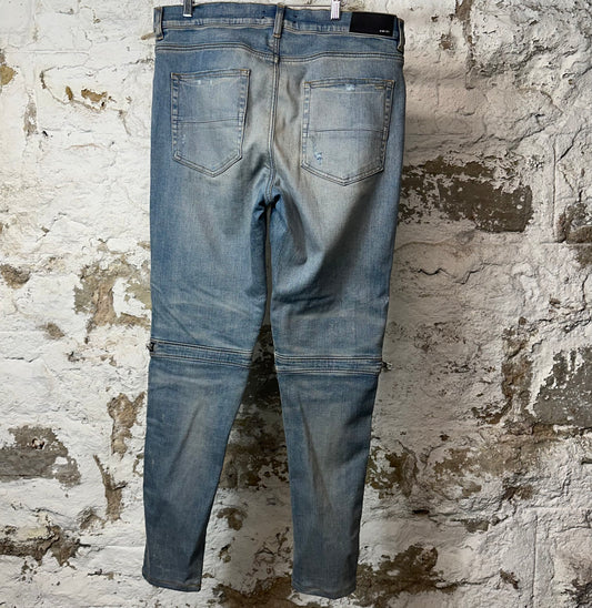 Amiri MX2 Multicolor Flannel Blue Denim Jeans Sz 38