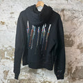 Amiri Paint Drip Spell Black Hoodie Sz XS
