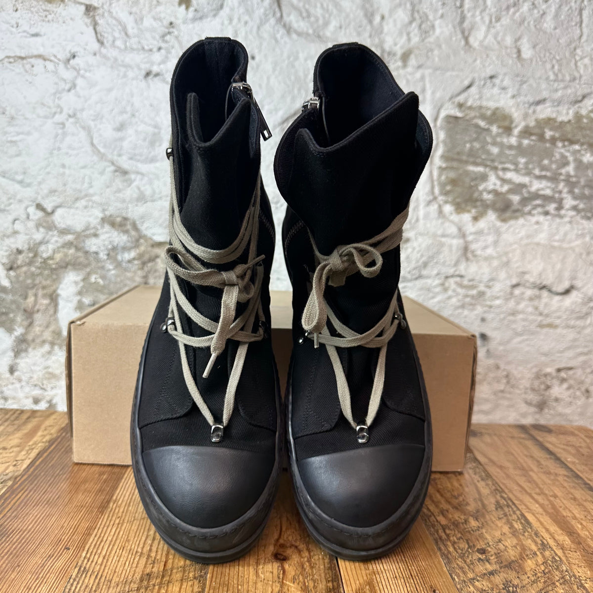 Rick Owens High Hexa Lace Black Pearl Sneaker Sz 12 (45)