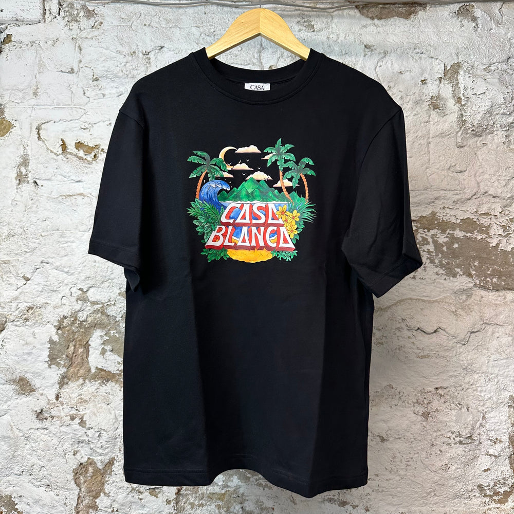 Casablanca Wave T-shirt Black Sz S