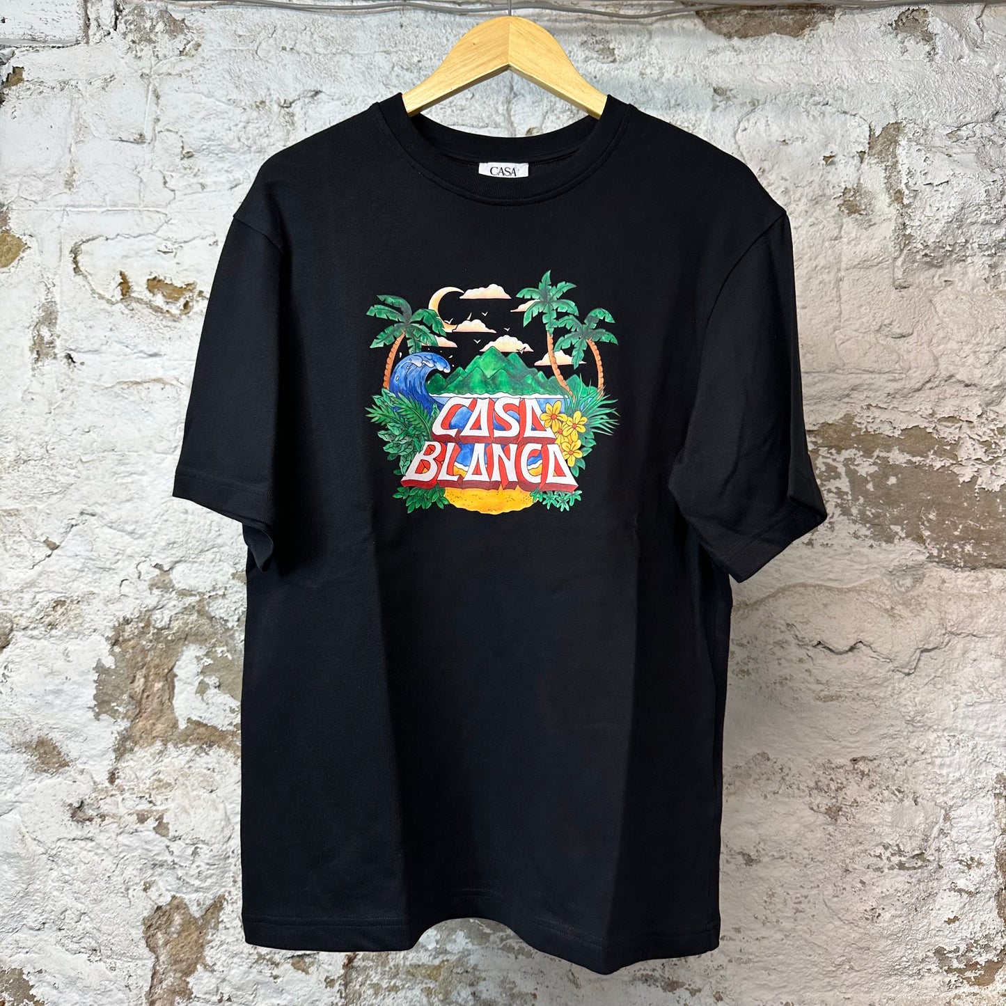 Casablanca Wave T-shirt Black Sz S