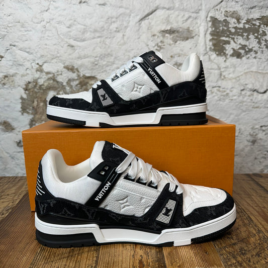 Louis Vuitton Black White Trainer Sneaker Sz 10 (8.5LV) DS