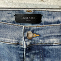 Amiri Varsity Distressed Blue Denim Jeans Sz 36