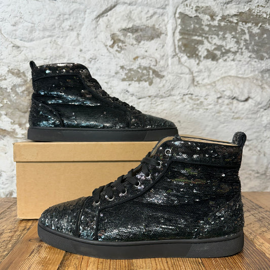 Christian Louboutin High Black Sequen Sneaker Sz 9 (42)