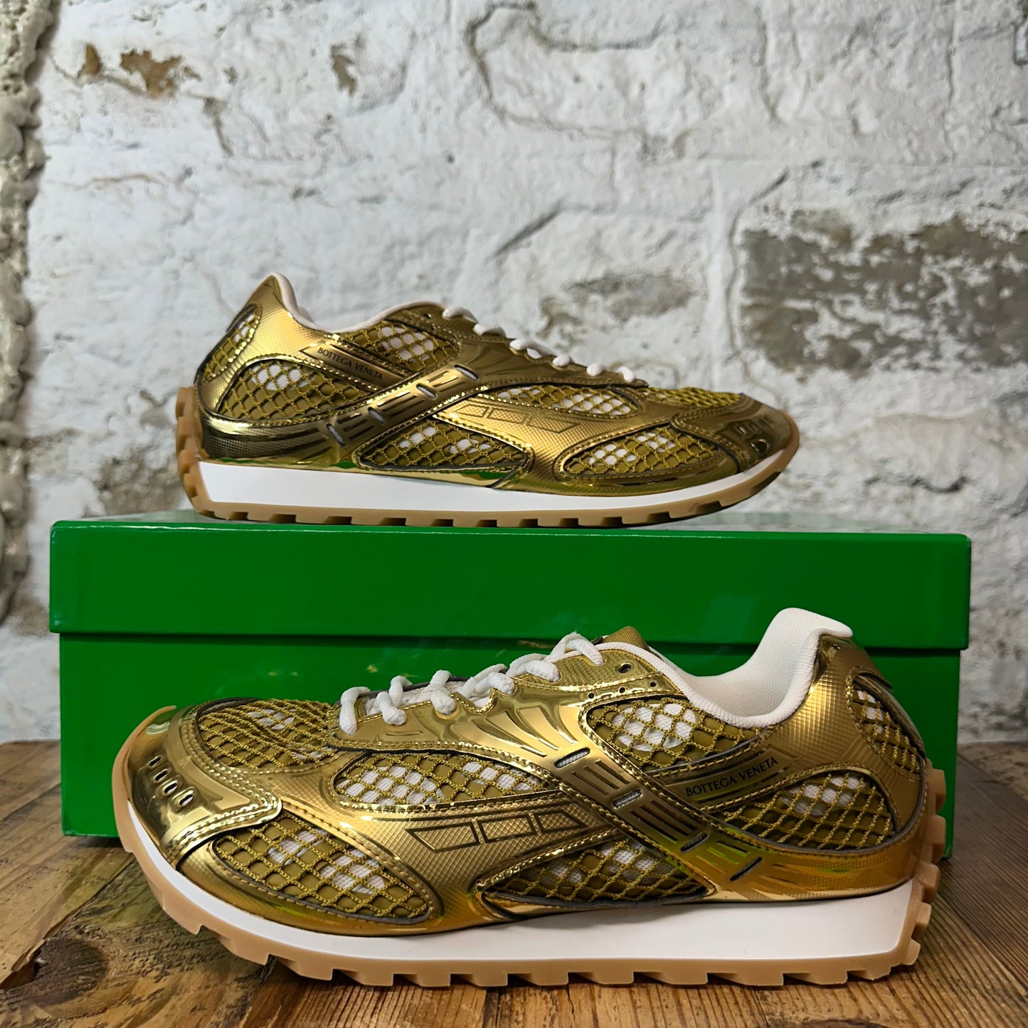 Bottega Veneta Gold Orbit Sneaker Sz 11 (44)