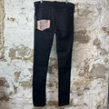 Amiri MX1 Brown Snakeskin Black Denim Jeans Sz 36