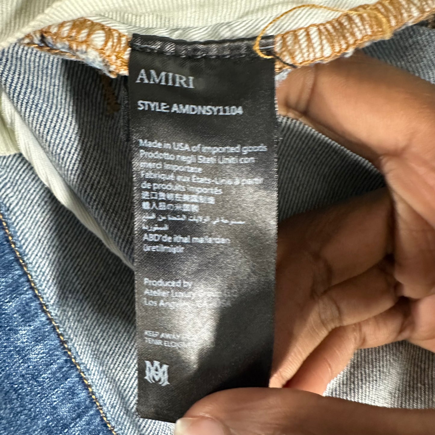 Amiri MX1 Red Plaid Quad Blue Denim Jeans Sz 31