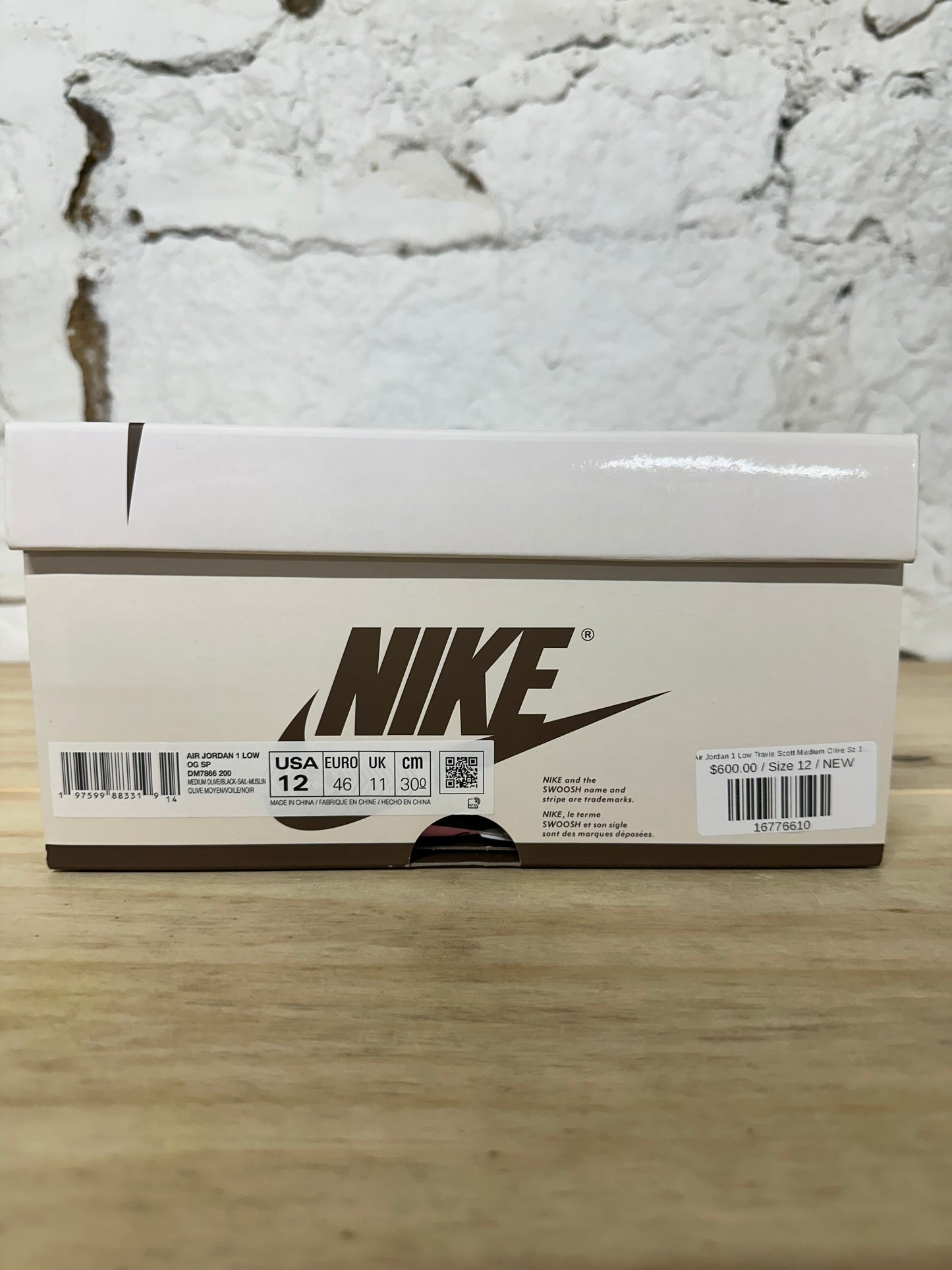 Air Jordan 1 Low Travis Scott Medium Olive Sz 12 DS