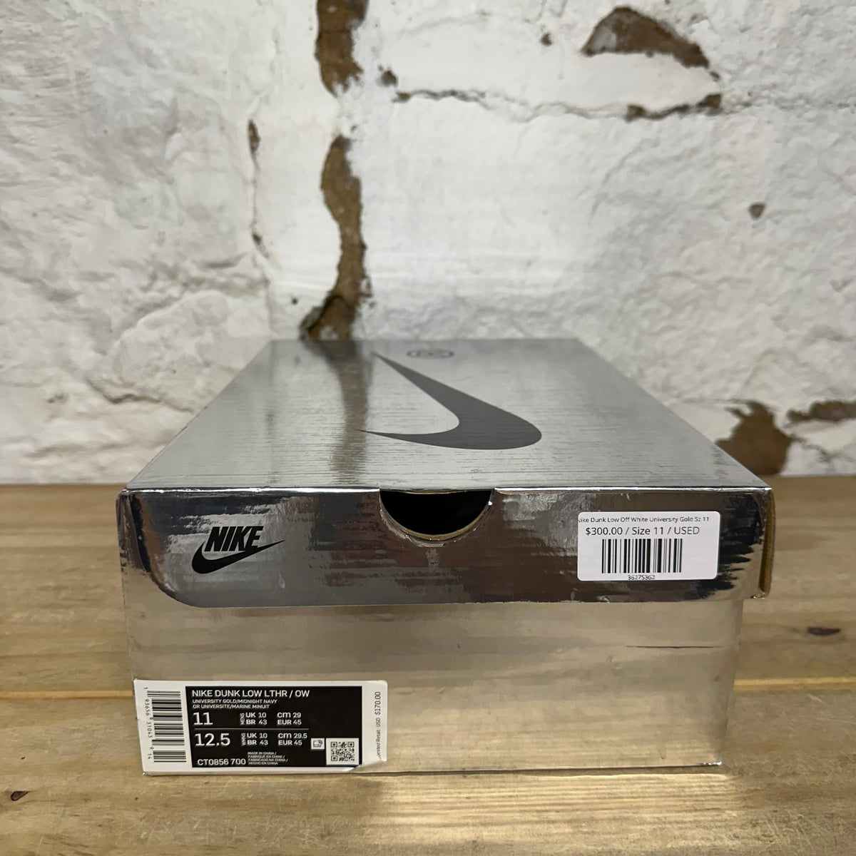 Nike Dunk Low Off-White University Gold Sz 11