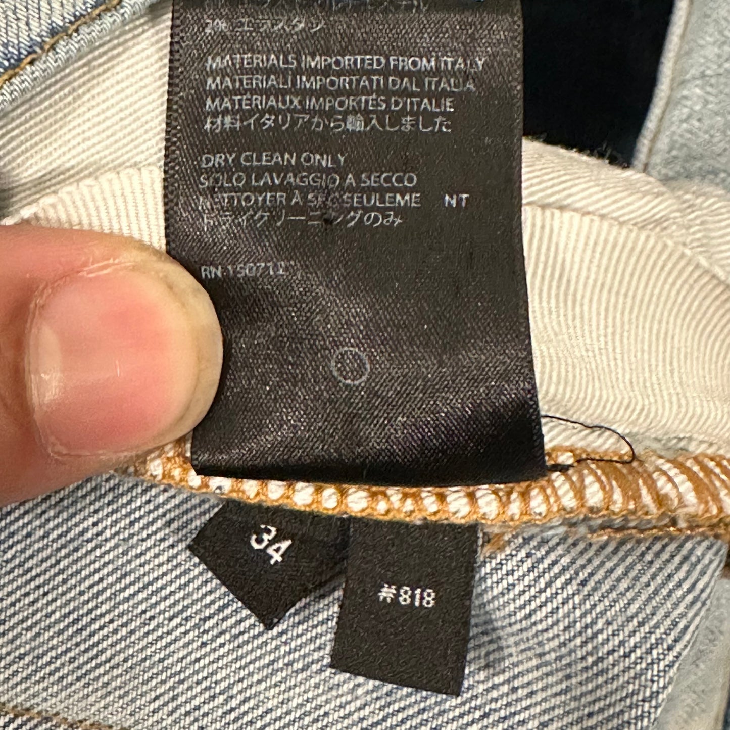 Amiri Multicolor Paisley Blue Denim Jeans Sz 34