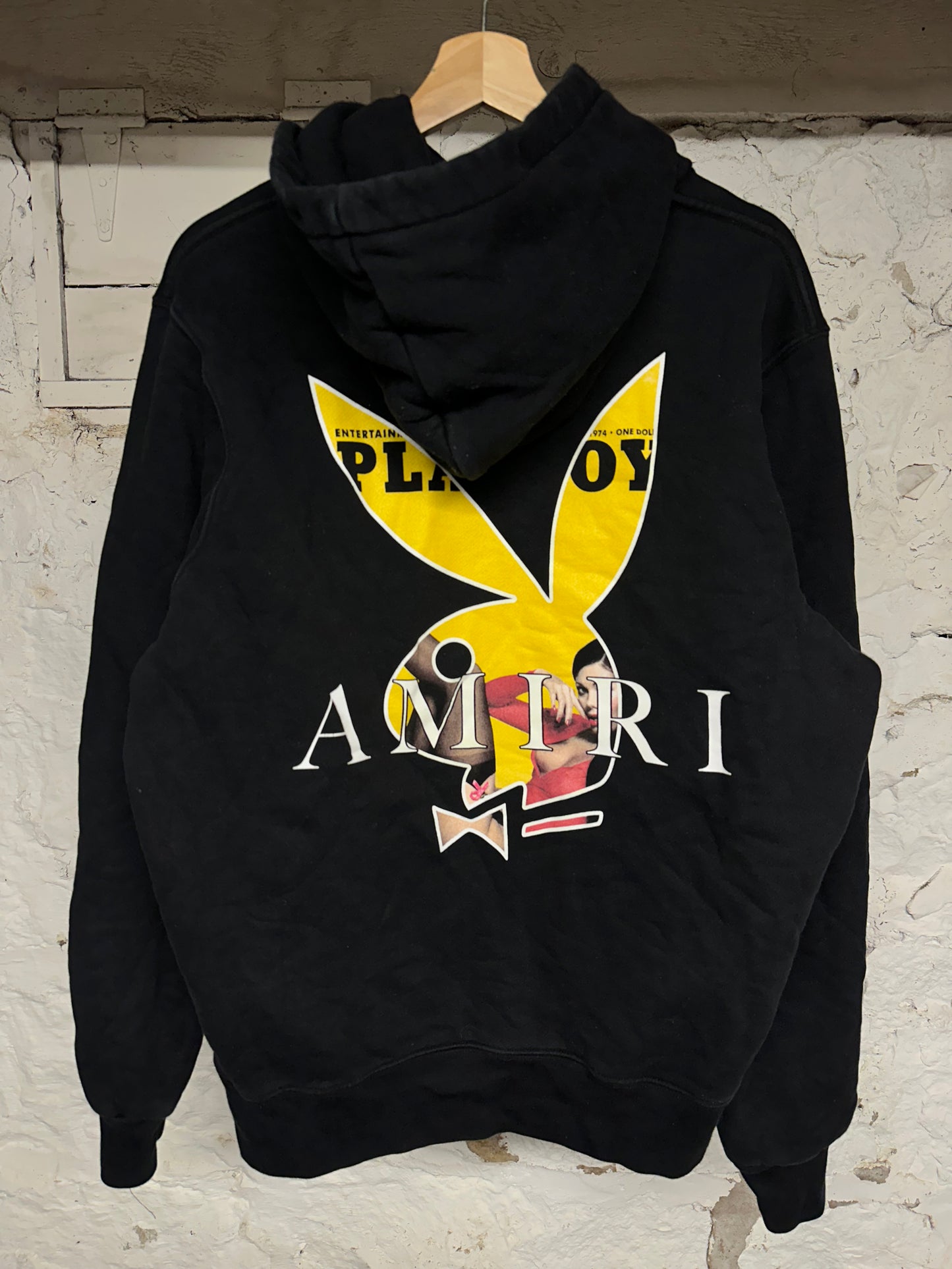 Amiri Playboy Black Yellow Hoodie Sz M