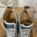 Christian Louboutin High Blue Silver Spike Sneaker Sz 12.5 (45.5)