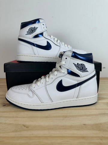 Air Jordan 1 High Metallic Navy Sz 10.5