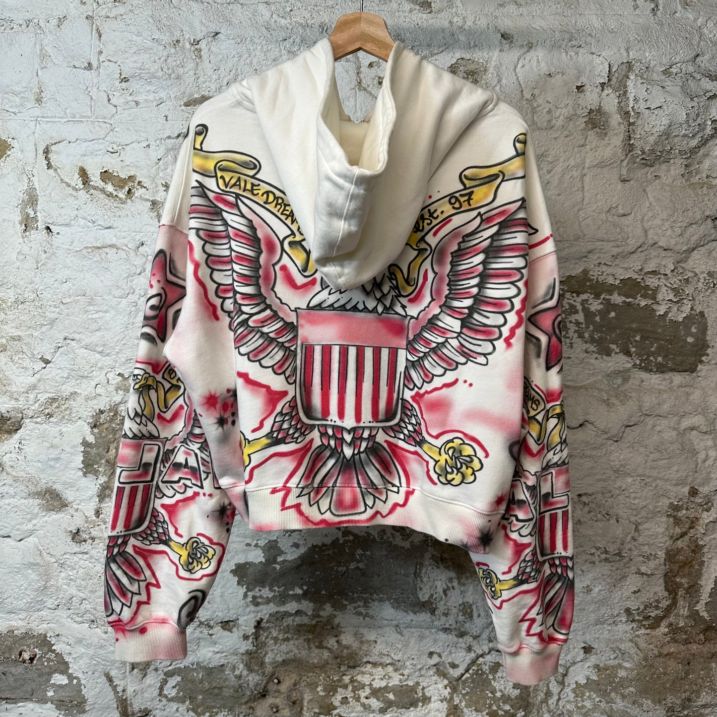 Vale Flag Zip Up Hoodie White Sz S