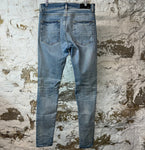 Amiri Blue Varsity Patch Blue Denim Jeans Sz 32