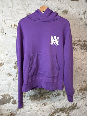 Amiri White Logo Purple Hoodie Sz S