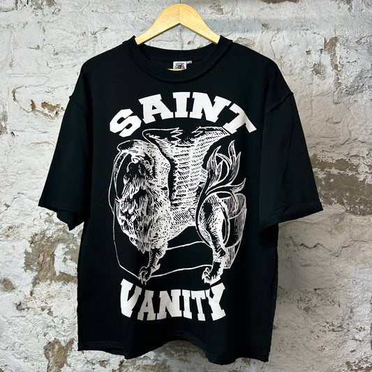 Saint Vanity White Griffin T-shirt Black Sz L