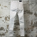 Amiri MX1 White Leather White Denim Jeans Sz 28