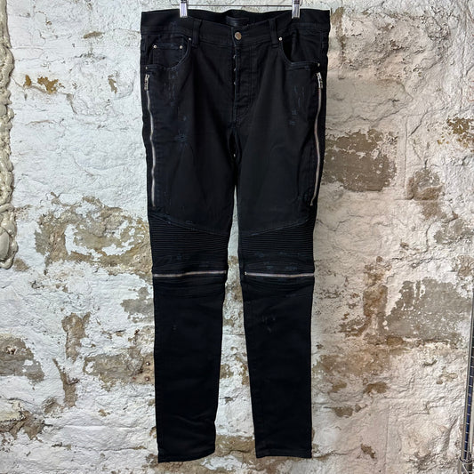 Amiri MX2 Black Patch Black Denim Jeans Sz 36