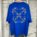 Off-White Blue Paisley Logo T-Shirt Sz XL