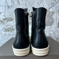 Rick Owens High Black Leather Milk Sneaker Sz 9 (42)