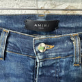 Amiri MX1 Python Print Dark Blue Denim Jeans Sz 31