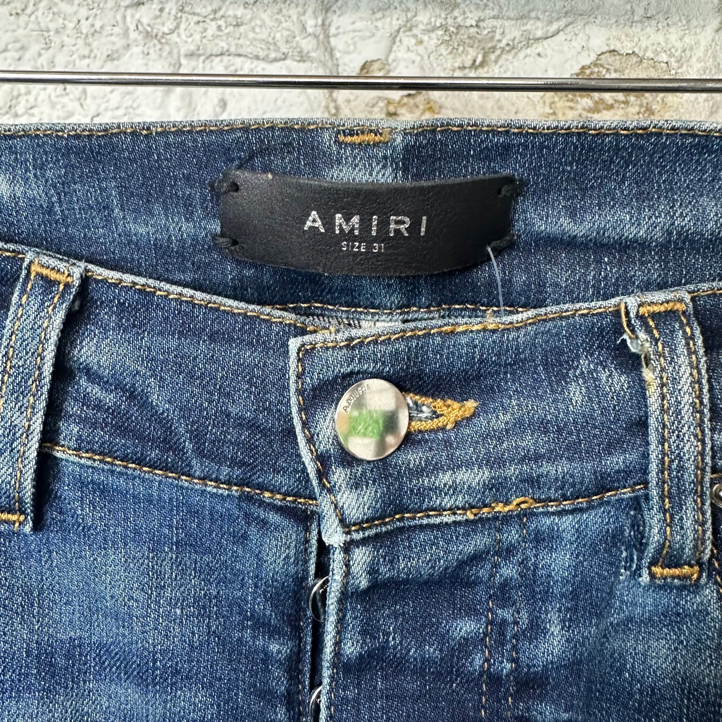 Amiri MX1 Python Print Dark Blue Denim Jeans Sz 31