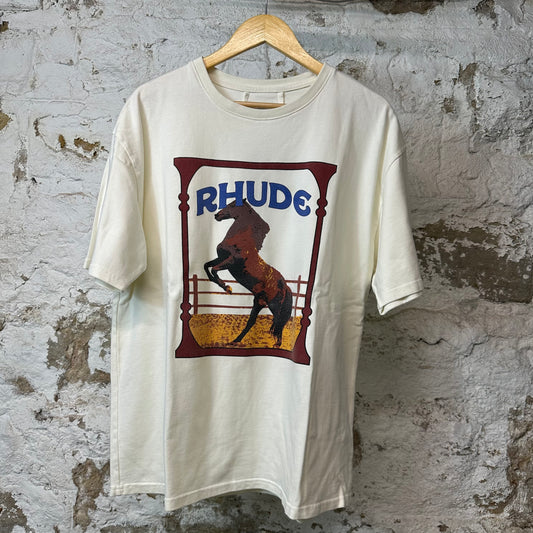 Rhude Horse Logo T-shirt Cream Sz M