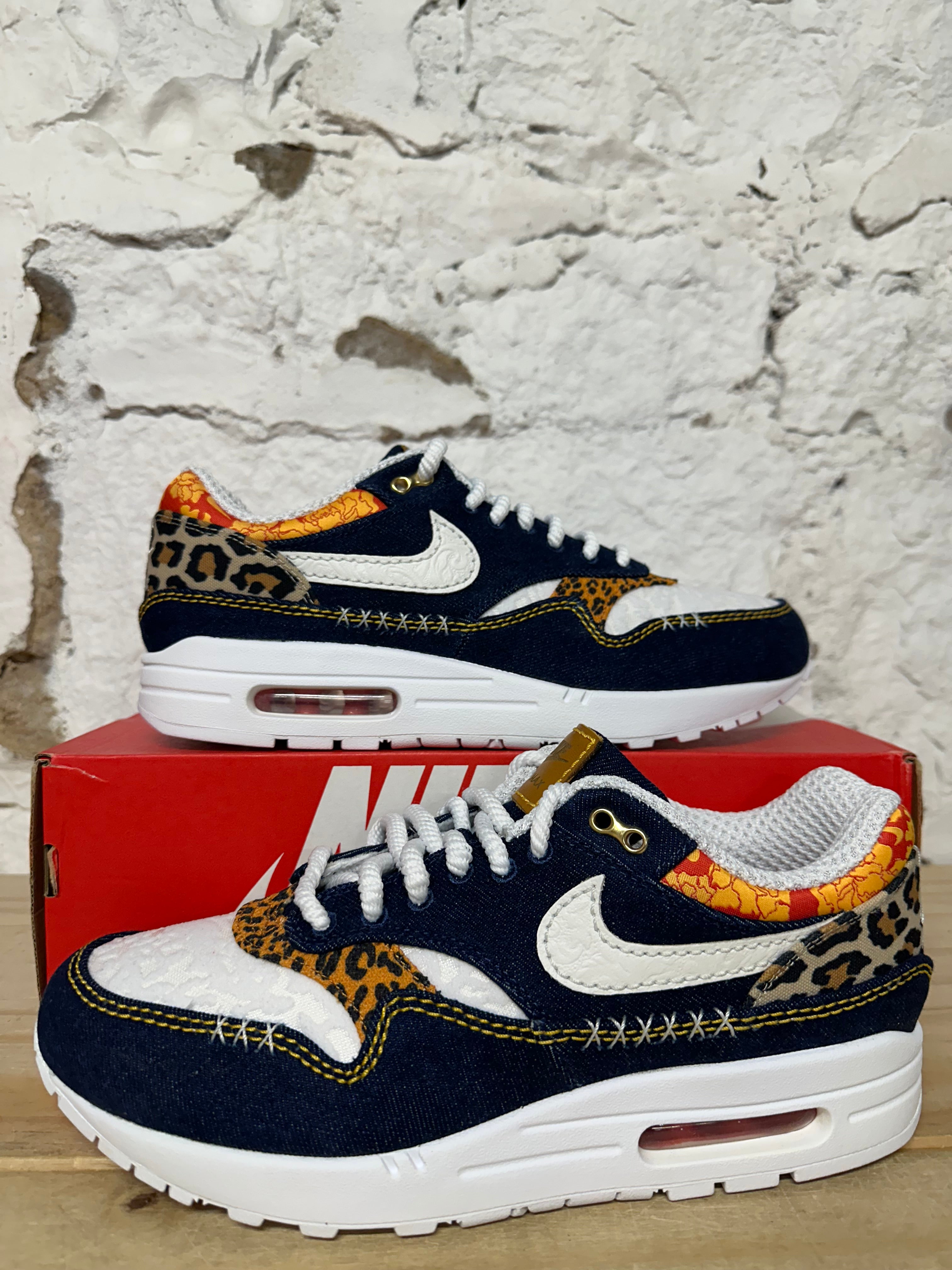 Nike Air Max 1 Denim Leopard Sz 10