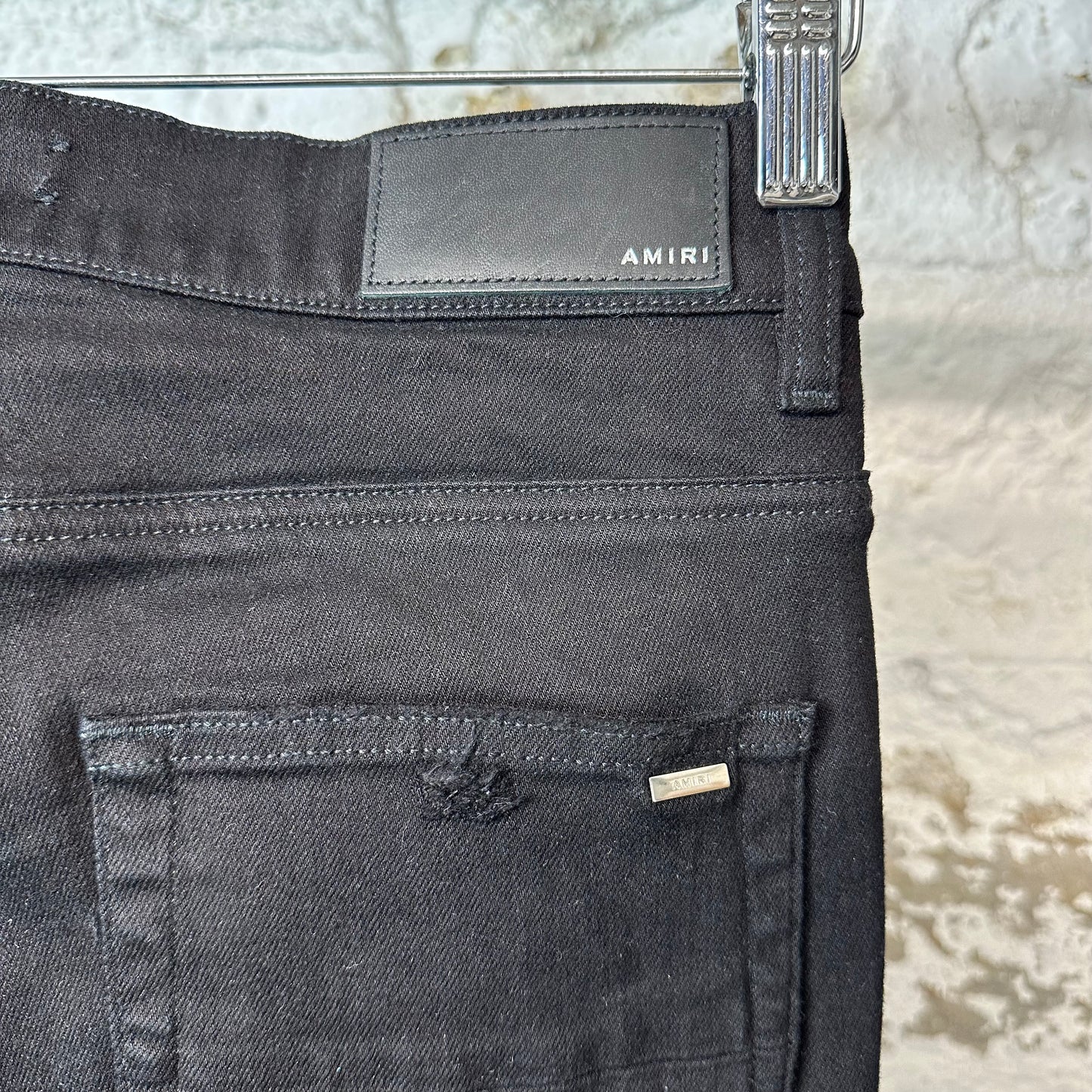 Amiri Blue Gradient Bones Black Denim Jeans Sz 30