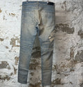 Amiri White Varsity 22 Patch Blue Denim Jeans Sz 34
