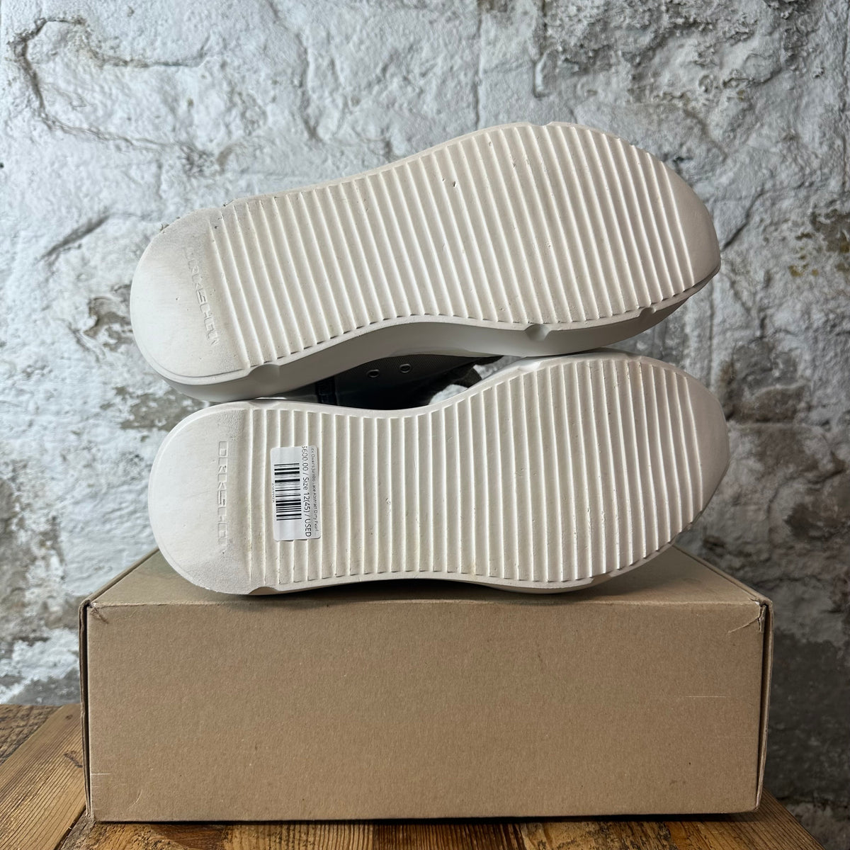 Rick Owens Jumbo Lace Abstract Dirty Pearl Milk Sneaker Sz 12 (45)