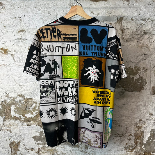 Louis Vuitton Fanzine Damier Logos T-Shirt Sz L
