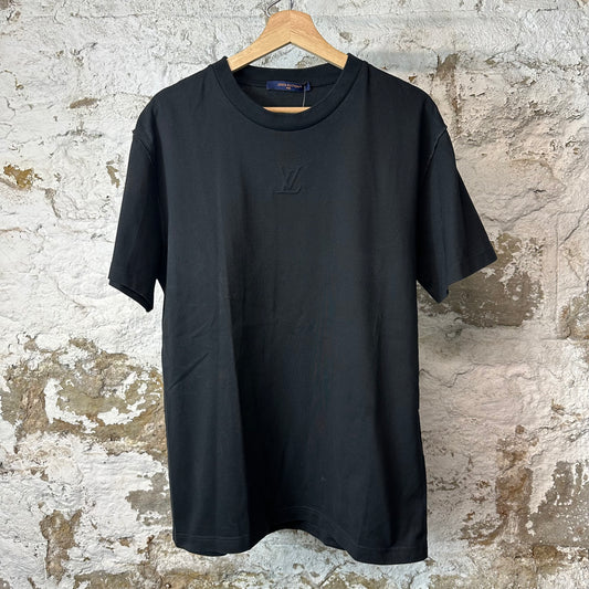 Louis Vuitton Embossed Logo Black T-Shirt Sz L