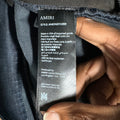 Amiri MX1 Red Suede Faded Black Denim Jeans Sz 34