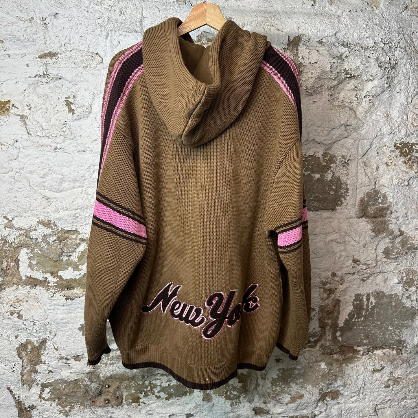 Supreme Sport Light Brown Zip Up Knit Hoodie Sz XL