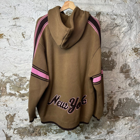 Supreme Sport Light Brown Zip Up Knit Hoodie Sz XL